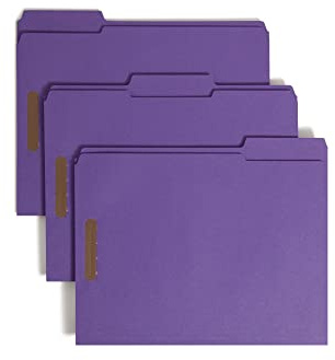 Smead Fastener Schnellhefter, 50 Stück, Violett, verstärkte 1/3-geschnittene Reiter, 2 Verschlüsse, Briefgröße (13040)