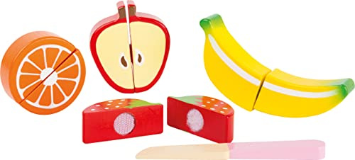 Small Foot 10892 Obst-Set aus Holz für Kinder, Kinderküche und Kaufmannsladen-Zubehör Spielzeug