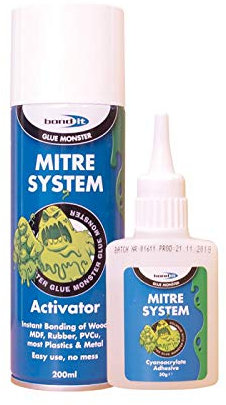 12x Bond It Mitre Bonding System Kit Activator 200ml & Superglue 50g Joint Wood Glue