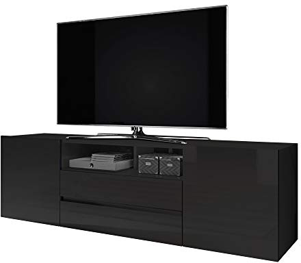 Selsey Mueble bajo para TV (42,5 x 137 x 34,5 cm), Negro