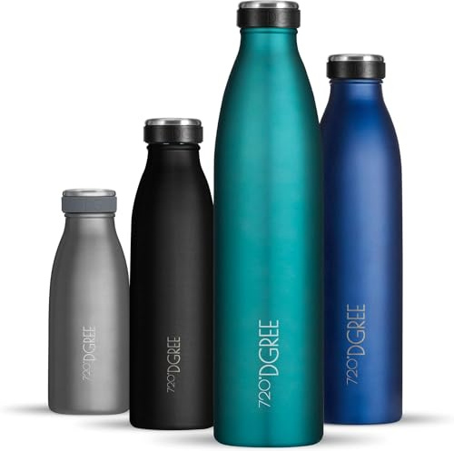 720°DGREE Edelstahl Trinkflasche “milkyBottle” - 1L - BPA-Frei, Auslaufsicher, Kohlensäure geeignet - Thermosflasche für Sprudel, Sport, Uni, Schule, Fitness, Outdoor, Camping