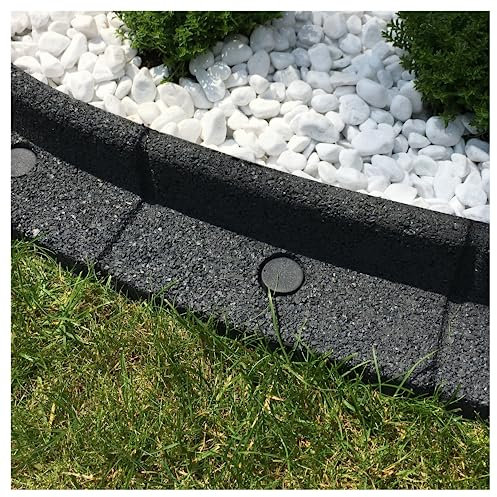 FlexiBorder – Bordure de Jardin Flexible pour gazons, allées, surplombs et pelouses artificielles - Gris – Longueur de 2 x 1m