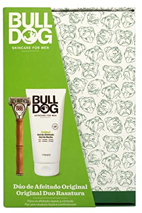 Bulldog Skincare For Men - Shave Duo Presentförpackning - Innehåller 1 Rakhyvel i bambu och 1 rakgel