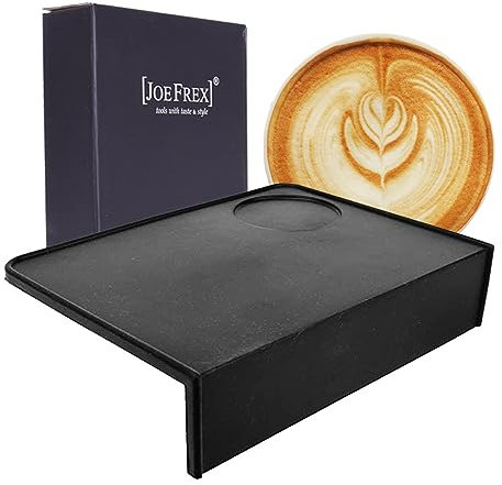 JoeFrex Tapis de tamping, en silicone antidérapant, accessoires Barista, noir, 20 cm x 15 cm, grand modèle