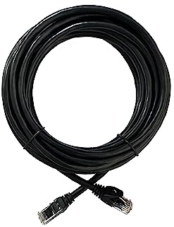 Elfcam® - 50m Câble Ethernet Cat 6, Rond Câble Réseau LAN WAN, Cat6 26AWG, 1Gbps avec Connecteurs RJ45 Haute Qualité, Noir(50M)