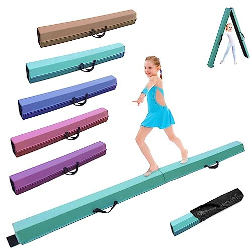 SportBob schwebebalken Kinder Schwebebalken klappbar Balken Gymnastik 240cm PU Leder schwebebalken für zuhause balancierbalken Balance Beam Training Beam für Kinder, Fitness/Training/Turnen