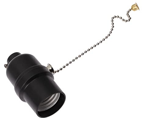 Yardenfun E27 Cordon Porte-Lampe Tirer Base De La Lampe Accessoire De Lampe À Tirette Porte-Lampe Chaîne De Traction Douille Applique Murale Douille Plafonnier Support De Lampe