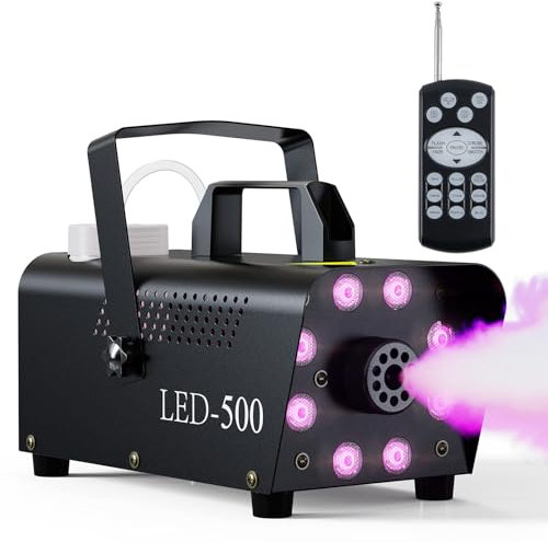 Macchine del Fumo,500W Macchina della Nebbia con 13 Luci LED Colorate e Effetto RGB e Telecomando Senza Fili,Macchina del Fumo di Nebbia per DJ,Matrimoni,Halloween e Effetti su Palco,Natale,Feste,ecc.