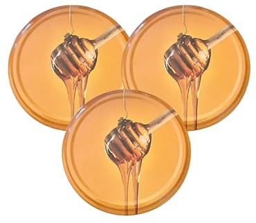 Lot de 100 Couvercles pour pots de miel en verre, couvercle universel, couvercle de remplacement | Diamètre 63 mm