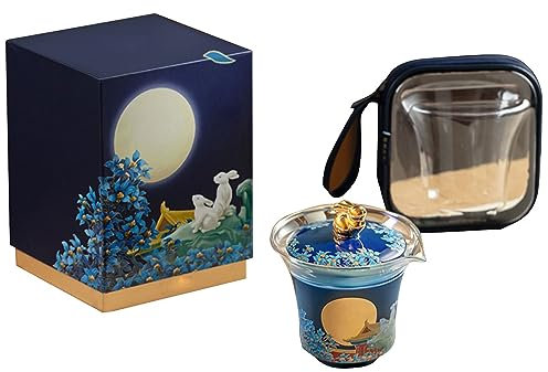 XaEjNzwDT Tetera marroqui teteras para te Juego de te Ruitu le da la Bienvenida al Juego de té portátil Moon, Juego de té de cerámica, Caja de Regalo