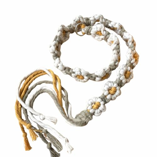 Geflochtener Schmaler Gürtel, Flechtgürtel Damen Boho, Western Quasten Gürtel, Kleines Gänseblümchen Geflochtenes Stirnband, Geeignet Für Kleider, Jeans, Anzüge, T-Shirts, Dekorativer Kleidgürtel