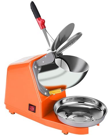Ice Crusher, Electric Ice Shaver Machine with Stainless Steel Bowl and Insulated Handle, Crushing 85kg Ice/Hour and Stable Quiet Operation, for Making Cocktail, Chilled Seafood, Frozen Drinks