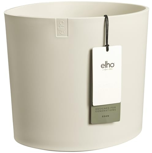 Elho Eden 30cm Pot de Fleur - Linen White | L 28.2 x W 30.5 x H 27.9 cm | Convient à une Utilisation Extérieure | Plastique 100% recyclé