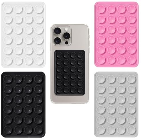 Zielfer 4pcs Phone Suction Pad, Sticky Phone Grip As Silicon Suction Case Mount, Car Phone Holder For Selfies & Tiktok, Mobile Holder Accessories Non Slip Mirror Holder