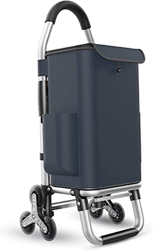 Carrello pieghevole per salire le scale, con 6 ruote, in alluminio, leggero, capacità 36 l, borsa Oxford staccabile, comodo e facile da usare per la spesa e le commissioni