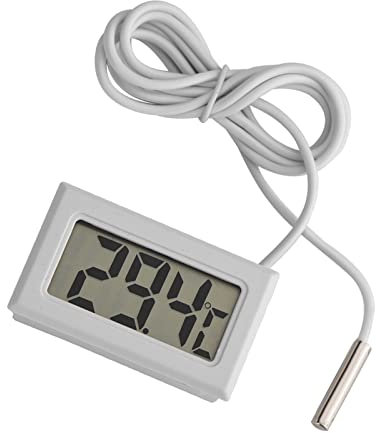 Mini-LED-Display, Digitales Thermometer mit Langer Sensorsonde für Gewächshaus, Hochwertiges LCD-Thermometer für Reptilien-Inkubator