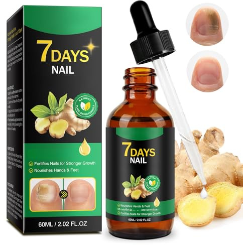 7 Days Nail Care Extra Strength - Ginger Nail Care for Toenail - Nail Care for Thickening, Yellow-Brown Discoloration, Ragginess, 60ml/2.0 fl.oz
