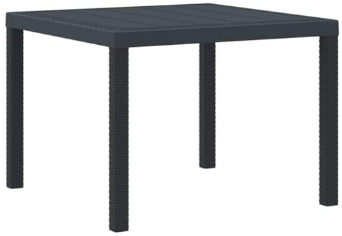 vidaXL Table de Jardin Anthracite 100 x 100 x 73 cm polyrotin