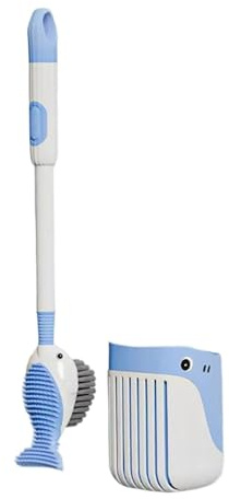 Cepillo de inodoro y soporte para baño, herramienta de limpieza de mango largo con base, dispensador de limpieza de peso ligero, líquido para limpieza de inodoro
