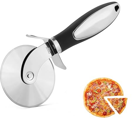 VOFO Premium Pizza Cutter Wheel – Food Grade Sharp Stainless Steel Wheel, Ergonomic Non-Slip Handle – for Easy, Clean Cuts on Pizza, Pie, Quiche, Pastry – Dishwasher Safe Pizza Slicer