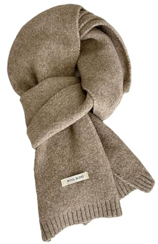 Generisch Schal Damen Herren Winterschal Einfarbiger Wollschal Strickschal Weiche Warm Kaschmir Schal Vielseitiger Winter Gestrickter Halsschal, 160 x 20 cm