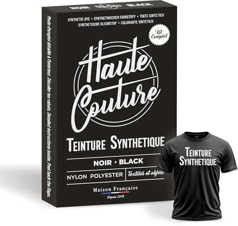 Colorante per Tessuti Nero – Haute Couture – Poliestere & Sintetici – 14 g Colorante + Fissativo – Tintura a Mano – Vestiti, Tessuti & Oggetti 3D – Colore Intenso e Duraturo