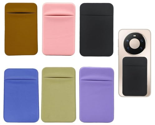 WUFGWBD 6 Pieces Of Mobile Phone Back Stickers, Mobile Phone Card Holder, Self-Adhesive Portable Card Holder, Mobile Phone Card Slot Wallet, Flexible Card Holder