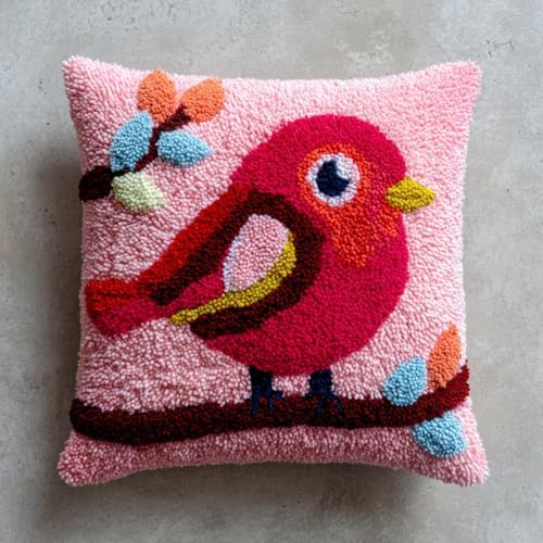 WallustrioaW Kit Di Ganci A Chiusura Per Cuscino Uccello Kit Federa Per Cuscino Con Gancio Di Chiusura Kits Ricamare Cuscini Federa Materiali Per Cuscini All'Uncinetto 43X43Cm
