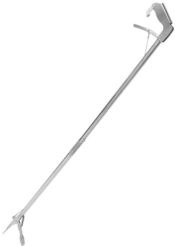 MAGICLULU Pinzas de Agarre Plegables de 118 CM en Acero Inoxidable para Ancianos y Personas Movilidad Reducida, Herramienta Resistente para Recoger Objetos y Basura