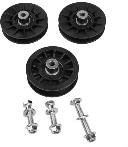 SiSinkal Rasenmäher-Umlenkrolle Kit mit 532194326 V-Nut und 532194327 flachen Spannrollen, kompatibel für Aufsitzmäher C20H42YT PB19542LT PB22H46YT, ersetzt 280-6630 194326 194327