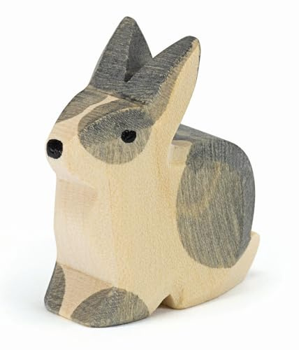 Ostheimer 15022 Kaninchen sitzend aus Holz Höhe 4cm Serie Tiere in Wald & Flur