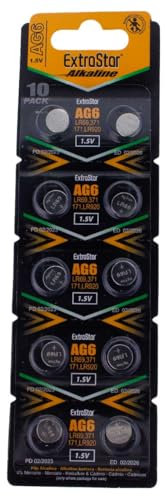 10 BATTERIE A BOTTONE PILE AG6 1,5v 371A SR69 LR921 SG6 LR69 SR921