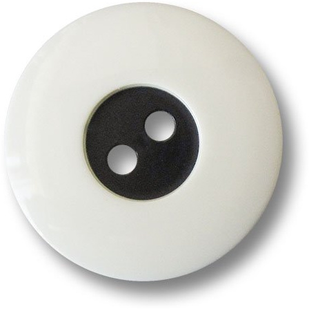 8er Set Klassische Zweiloch Kunststoffknöpfe in Weiß und Schwarz/Weiß & Schwarz glänzend/Kunststoff Knöpfe/Ø ca. 15mm