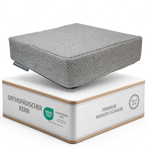 Schwar Textilien ® | rialzo ortopedico | tessuto grossolano | 40 x 40 x 10 cm | grigio chiaro