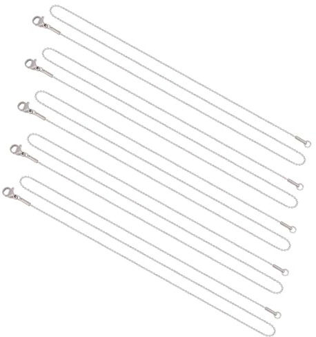 UNICRAFTALE 10 Strang 1mm Edelstahl Kugelketten-Halsketten mit Karabinerverschlüssen für Männer Frauen Schmuck 20,4 (52cm)