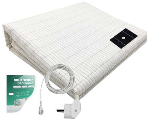 GRUENERDE Grounding Sheet Jordningslakan med EU jordkabel, jordningsmatta för bättre sömn (68 x 132 cm)