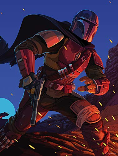 Komar Star Wars Wandbild | Mandalorian Ambush | Baby Yoda, Dekoration, Wandbild, Poster, Kunstdruck | Größe 50 x 70 cm | ohne Rahmen | WB-SW-001-50x70