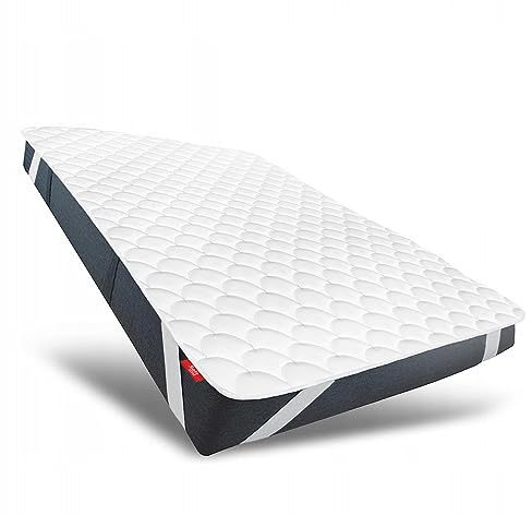SOFTIMI Topper Matratzenschoner Matratzenbezug gesteppt 140x200x3 cm- hygienisch, antiallergisch - bei 60 Grad waschbar - mit ÖKO TEX Zertifikat - mit Gummizug (140 x 200 cm)