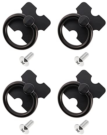 YINETTECH 4 Stück Vintage Schubladenknöpfe Ziehgriffe Antik Dekorative Griffe Möbel Hardware Zubehör für Schrank Kleiderschrank Kommode Schwarz