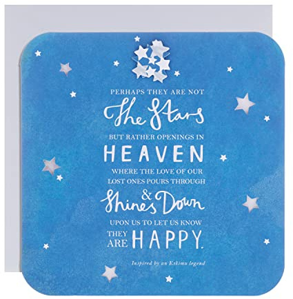 Hallmark Trauerkarte – moderne abgerundete Kanten, textbasiert und Stern-Design