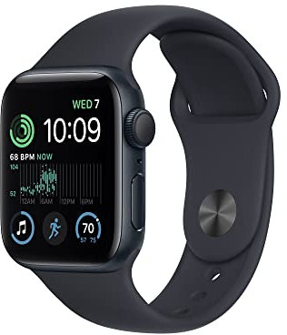 Apple Watch SE (2nd Gen) (GPS + Cellular, 40mm) - Midnight Aluminium Case with Midnight Sport Band, Regular (Renewed)
