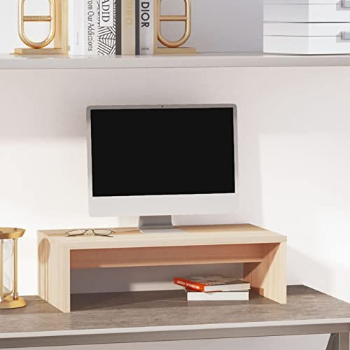 ZEYUAN Monitorständer, Monitorständer, Bildschirmerhöhung, Monitorerhöhung, Monitor Erhöhung Schreibtisch, Monitor Erhöhung, 50x27x15 cm Massivholz Kiefer