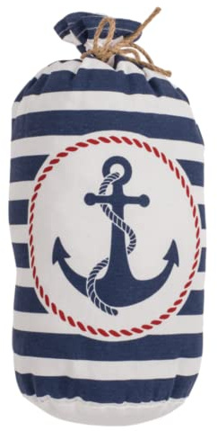 Seaside No.64 - maritimer Türstopper aus Stoff mit Motiv/Logo - blau-weiß gestreift mit Anker auch als Fensterstopper - moderner Beutel für Wohnzimmer, Schlafzimmer, Kinderzimmer