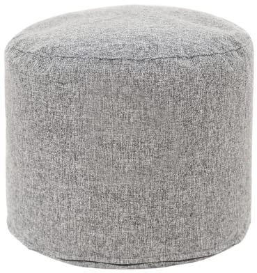 daazoo Elephant Living - Der Footstool Pouf - Premium Indoor Hocker rund - hergestellt aus hochwertigem, verwobenem Stoff - ideal in Kombination mit dem Elephant Lounger Sitzsack (Grau)