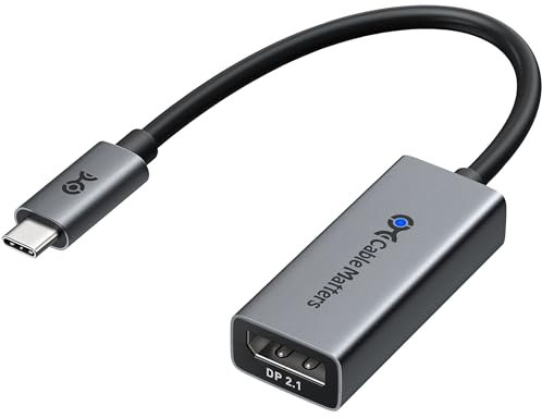 Cable Matters Adattatore da USB C a DisplayPort 2.1 da 80 Gbps, 16K@60hz, 8K@240hz, 4K@960Hz e supporto HDR - Thunderbolt 5/4, USB4 compatibile con cuffie VR, MacBook Pro, iPad Pro, XPS, Surface Pro