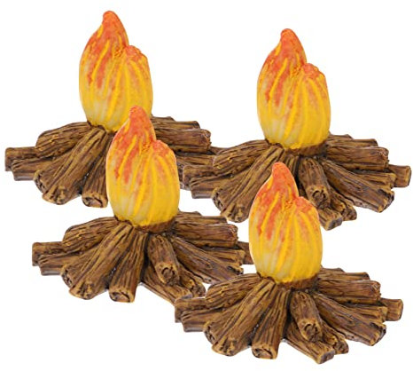 CIYODO 4stücke Künstliches Lagerfeuer Modell Feuer Dekoration Garten Party Zubehör Miniatur Lagerfeuerattrappe Spielzeug Für Camping Und Geburtstagsfeiern