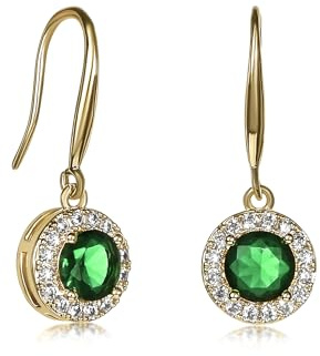 Zavana Ohrhänger für Damen und Teenager-Mädchen im Halo-Design, silberne oder goldene Ohrringe für Frauen mit klaren und farbigen Zirkonia-Steinen, elegante Ohrhänger für Mädchen