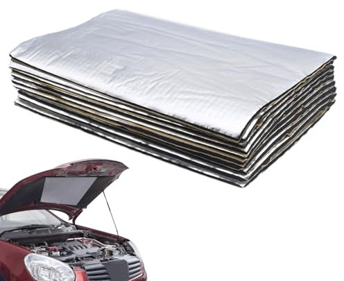 Auto insonorizzante – 10 tappetini fonoassorbenti per 5 mm di spessore, isolamento acustico, schiuma isolante dal rumore e dal calore per bagagliaio 'auto