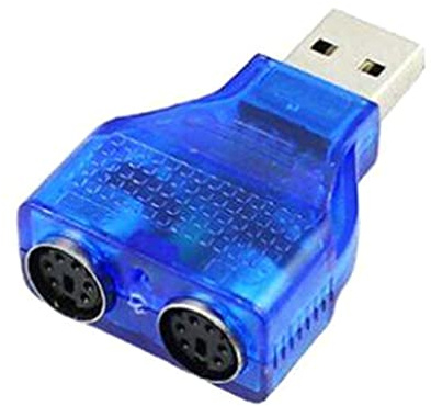 Ukbzxcmws Adattatore sottile da USB 2.0 a PS-2 Dongle per utilizzare il mouse a 2 tastiera, una porta USB
