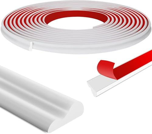 20 Ft x 0.9''/6.1Mx2.3CM Wall Decoration Molding Trim | Self-Adhesive 3D Chair Rail Panel Molding - Flexible DIY Wall Trim
